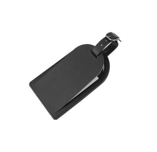 Branded Hampton Leather Small Luggage Tags With Security Flap