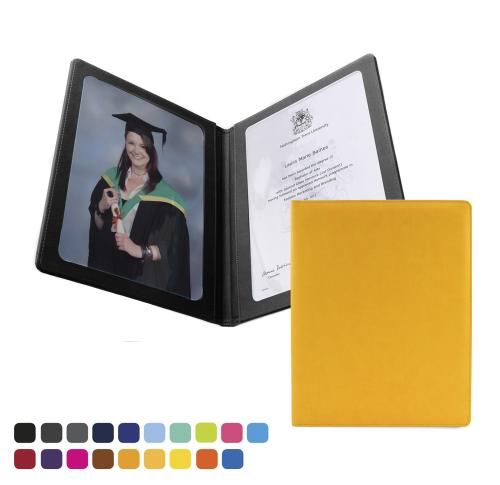  A4 Certificate or Price List Holder in Soft Touch Vegan Torino PU. 