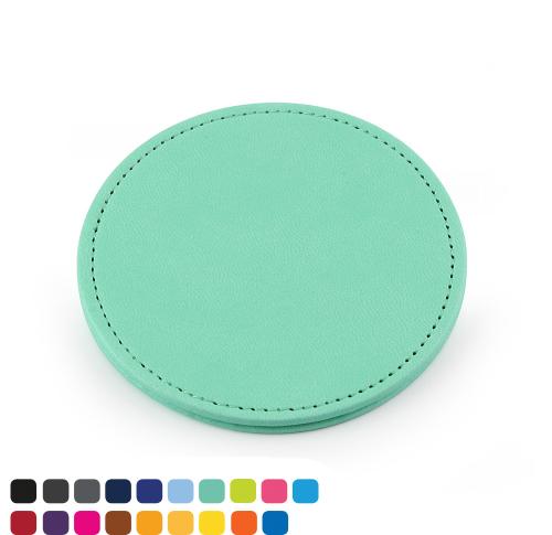  Deluxe Round Coaster in Soft Touch Vegan Torino PU. 
