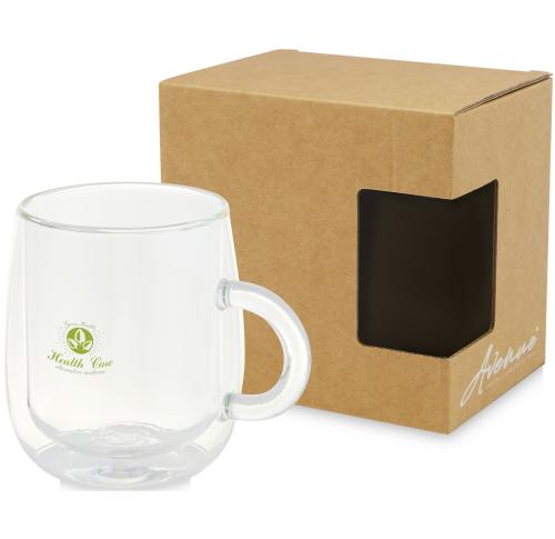 Promotional Printed 330 Ml Glass Coffee/Tea Mugs 100% Borisilicate
