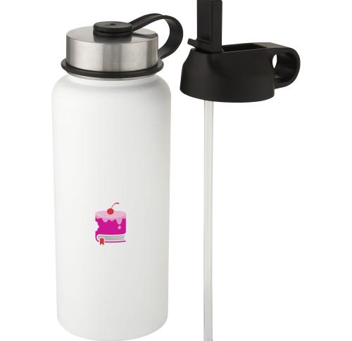 Printed Stainless Steel Straw Water Bottles  1 L Copper Vacuum Insulated Sport Bottle With 2 Lids