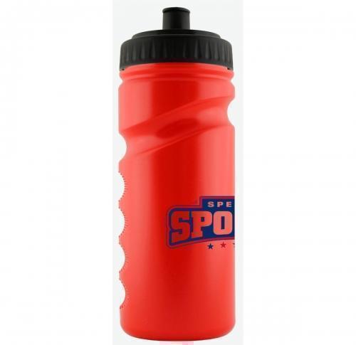 Printed Gym Sports Water Bottle 500ml Red Grip